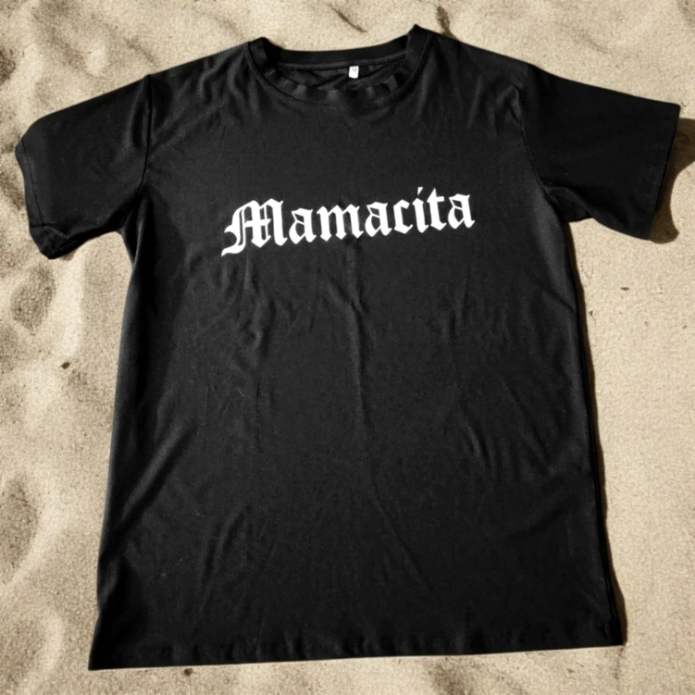NWOT MAMACITA Woman's T-Shirt & Shorts Beach Wear Summer Little Mama Latino Sz M